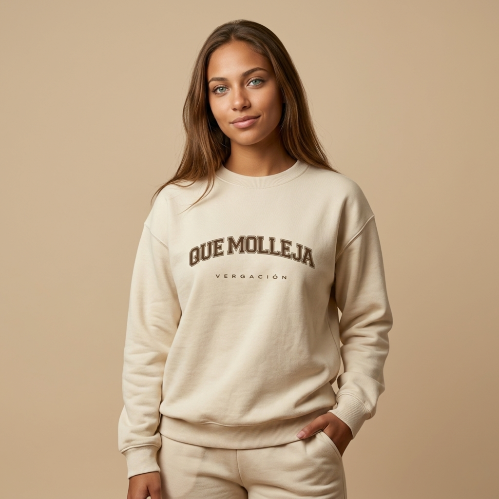 Que Molleja Unisex Beige Sweatshirt