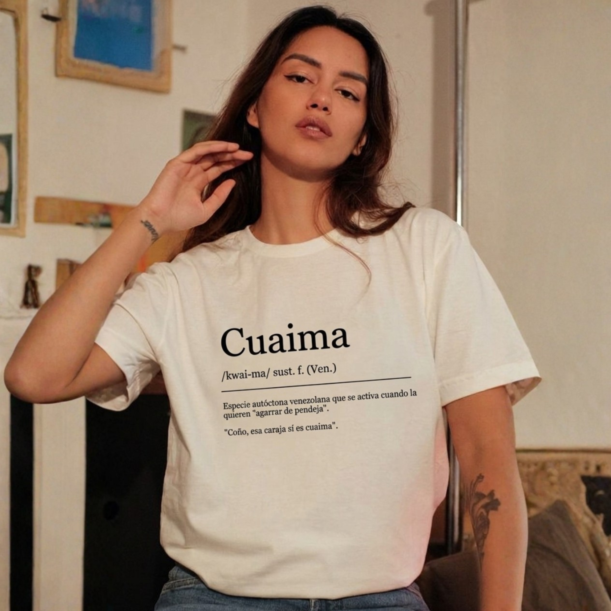 Cuaima Unisex White Tee