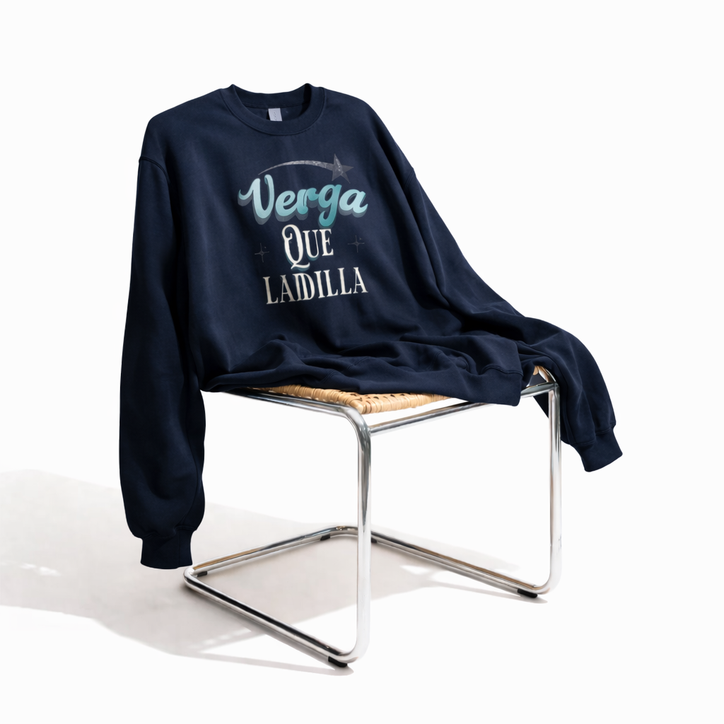 Verga Que Ladilla Unisex Navy Sweatshirt